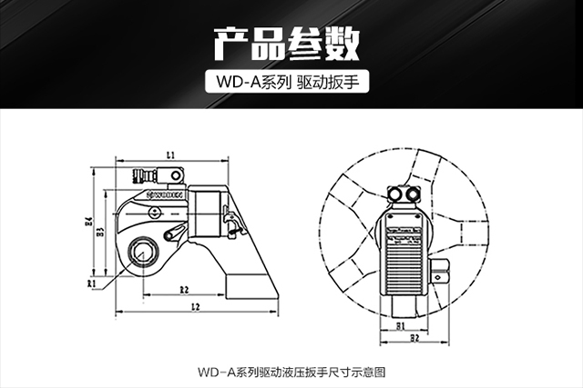 WD-A驅(qū)動液壓扳手扭矩扳手示意圖